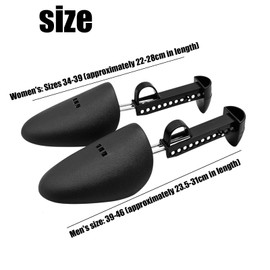 PRVCFZ 2 Pairs of Shoe Stretchers, Shoe Rack Shaper, Tree Shoe Rack, Shoe Rack, Adjustable Length, Suitable for Leather Shoes and Sneakers, Suitable for Well-Shaped Shoe Rack (Black)