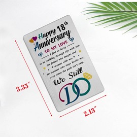 18th Anniversary Card - Stainless Steel Laser Engraved Wallet Insert - We Still Do - 18 Year Wedding Anniversary Romantic Gifts for Husband or Wife