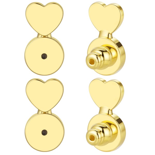 Earring Backs, AKRUWELRY Heart Shape Ear Lifter Backs Replacements for