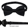 DiBanGu Mens Classic Black Pre-Tied Satin Bowtie and Pocket Square