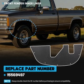 1 Pcs Front Inner Fender Liner Fit For Chevy C1500 C2500 C3500 K1500 K2500 K3500 Tahoe Suburban Blazer Fit For GMC C1500 C2500 C3500 K1500 K2500 K3500 Sierra Yukon Suburban 1988-1999 Replaces 15569497