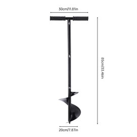 Metal Manual Garden Hole Digging Drill Bit with Non-Slip Handle 11" x 33" T-Shaped Hand Operated Auger Drill Bit Hand Drill Auger Post Hole Digger Garden Manual Auger for Planting