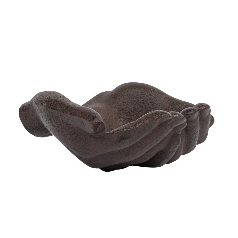 Creative Co-Op Cast Iron Hands Dish with Rust Finish