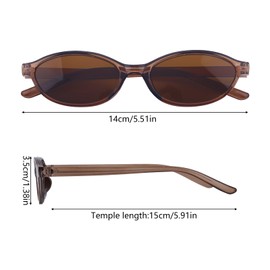Mikovivi 2pcs Oval Sunglasses for Women, Black Brown Retro Oval Cat Eye Sun Glasses Lightweight Cateye Stylish Summer Accessories for Women