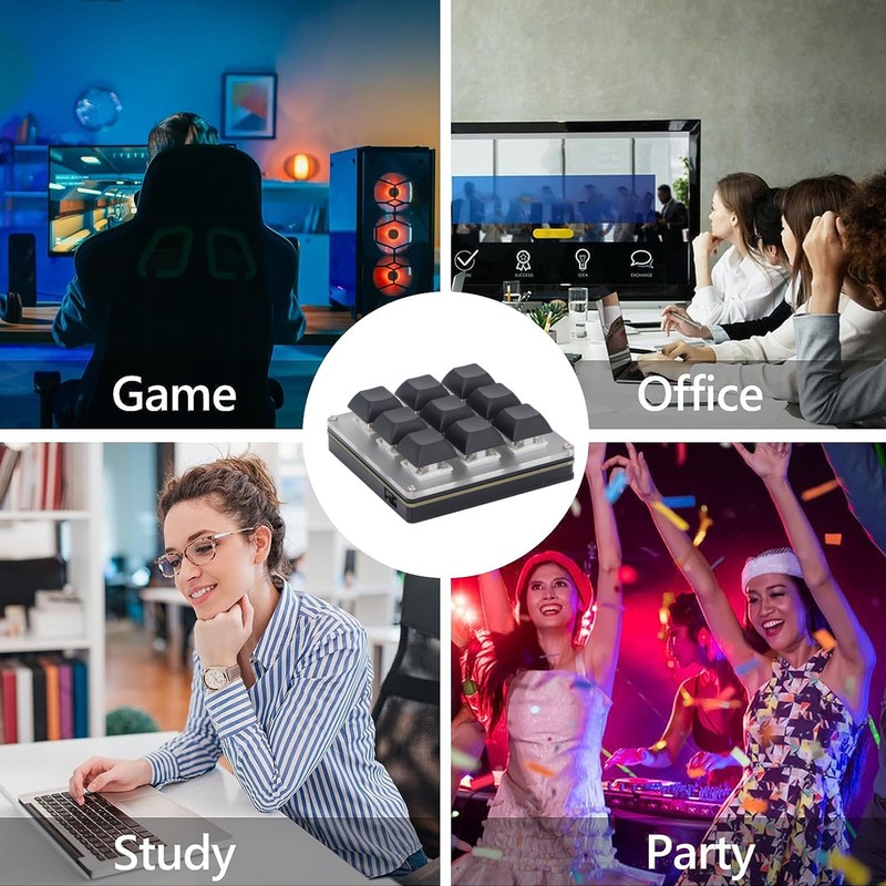 Mechanical Gaming Keyboard 2.4G USB Type C Bluetooth 9 Keys