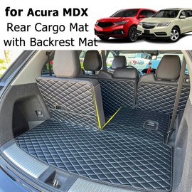 7DEEKEI Cargo Mat for 2014-2020 Acura MDX Trunk Mat and Rear Backrest Mat Cargo Liners All Weather Anti-Slip