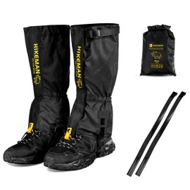 HIKEMAN Adjustable Snow Leg Gaiters - Waterproof Boot Gaiters,Lightweight Leg Guards for Hiking Walking Climbing Hunting Skiing (Black, S)