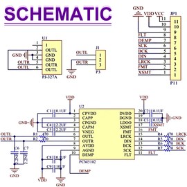 DAOKAI PCM5102 Module,I2S IIS Lossless Digital Audio DAC Decoder Module PHAT Format Player Board Digital-to-Analog Converter Voice Module for Arduino for Raspberry Pi