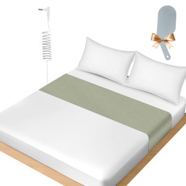 F FINEC Universal Grounding Sheet, 10% Silver Fiber 90% Organic Cotton Grounding Mat for Bed Connect Earth, Grounding Bed Sheets for Better Sleep, with Bed Sheet Tucker, 104.3"x23.6", Green