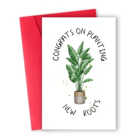 ATTLVV Funny New Home Card, Moving House Gifts, Housewarming Cards, New Apartment Card,Congrts On Planting New Roots