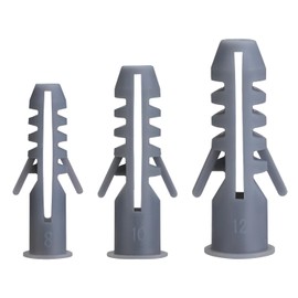 50Pcs Grey Wall Plugs 12mm Plasterboard,Raw Screw Plugs