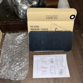 Unbranded Digital Alarm Clock 6.5" Large LED Mirror Display Dual USB Charger Port Clocks