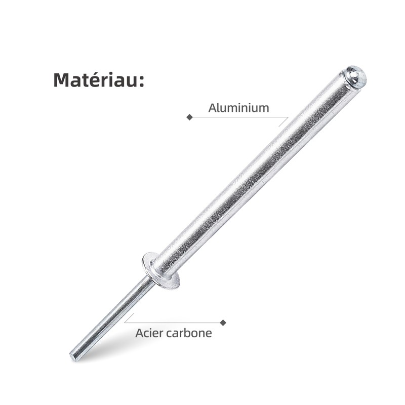 JIANDAXIN 50Pcs Extra Long Pop Rivets, Extended Length, Aluminium Dome
