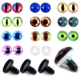 TOAOB 20pcs 12mm Safety Eyes Glow in the Dark Dragon Eyes Doll Eyes Evil Eyes with Washers for Crafting Crochet Plush Stuffed Animals Craft Eyes