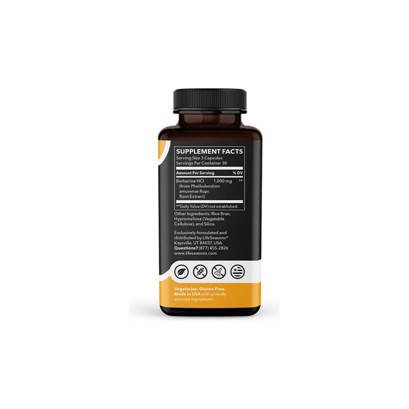 Lifeseasons Suplemento Alimenticio De Berberina 90 Capsulas Sabor Sin Sabor