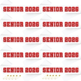 10Pcs Senior 2026 Sashes White Satin with Red Glitter Letters Sashes, Class of 2026 Sash for Graduation Party, Senior Cheer Sashes, Cheerleader Sash, Class Competition Sashes