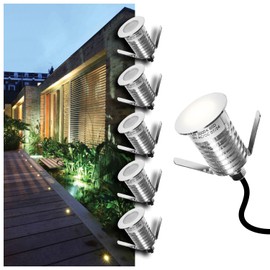 MALORY Recessed LED Deck Light, 1W 5000K12V Low Voltage Landscape Lighting, Outdoor Step Stair Lights, Deck Lighting for for Outside Floor Yard (SG07, 6-Pack 5000K)