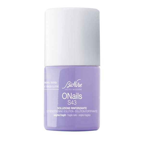 Bionike Onails S43 Strengthening Solution for Brittle Nails with Keratin, Zinc and Magnesium, Strengthens and Protects Nails and Reduces Breakage and Breakage 12ml