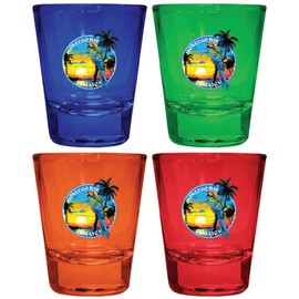 R and R Imports Montego Bay Jamaica Design A Souvenir Full Color 2oz Shot Glass 4 Pack Multicolor Multicolor