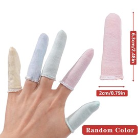 100 Pcs Finger Cots Cotton Material with Elasticity Finger Guards Hand Toe Thumb Fingertips Sleeves Protector, Comfortable, Breathable, Absorb Sweat, Reusable(Polychrome)