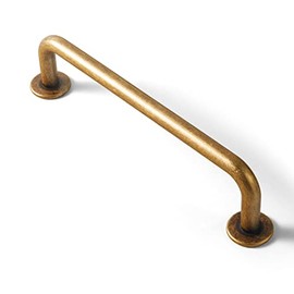 Goo-Ki 6 Pack Vintage Brass Cabinet Handles, 5" Hole Center Antique Bronze Drawer Pulls , Zinc Alloy Solid Retro Brass Bar Pull Furniture Hardware for Kitchen Dresser Wardrobe Cupboard