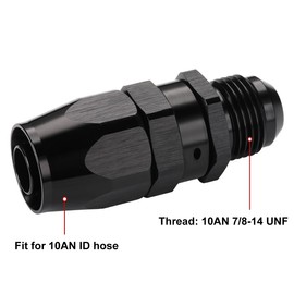Podavelle 10AN Male Flare to 10AN Swivel Hose End Fitting Adapter Straight Aluminum Black