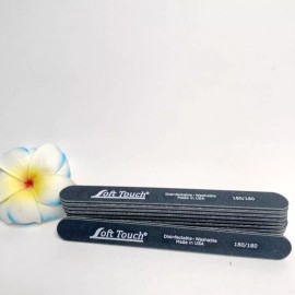 Soft Touch Black 7" Nail File Fine/Fine 180/180 grit 25 Pcs
