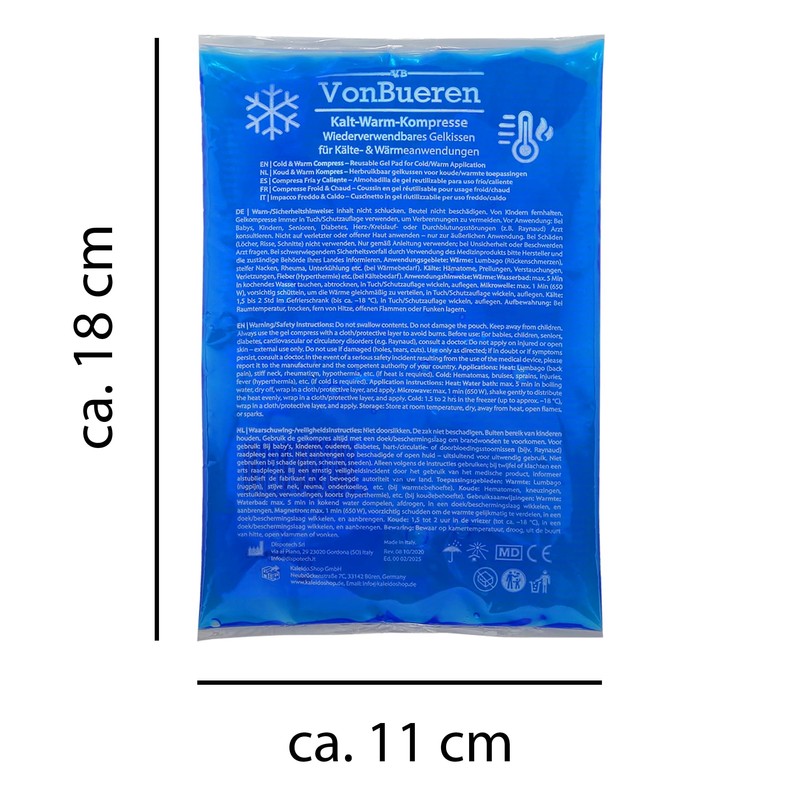 VonBueren 3 compresse refrigeranti XL, 11 x 18 cm, circa