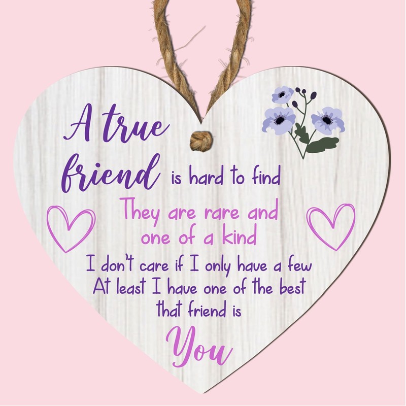 Friendship Heart Plaque – MDF Wood | "A True Friend"