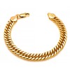 Waitsoul 18K Gold Bracelet for Men 8mm Diamond-Cut Cuban Curb