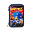 Seven Sonic Pencil Case for School with 3 Zips, Red,