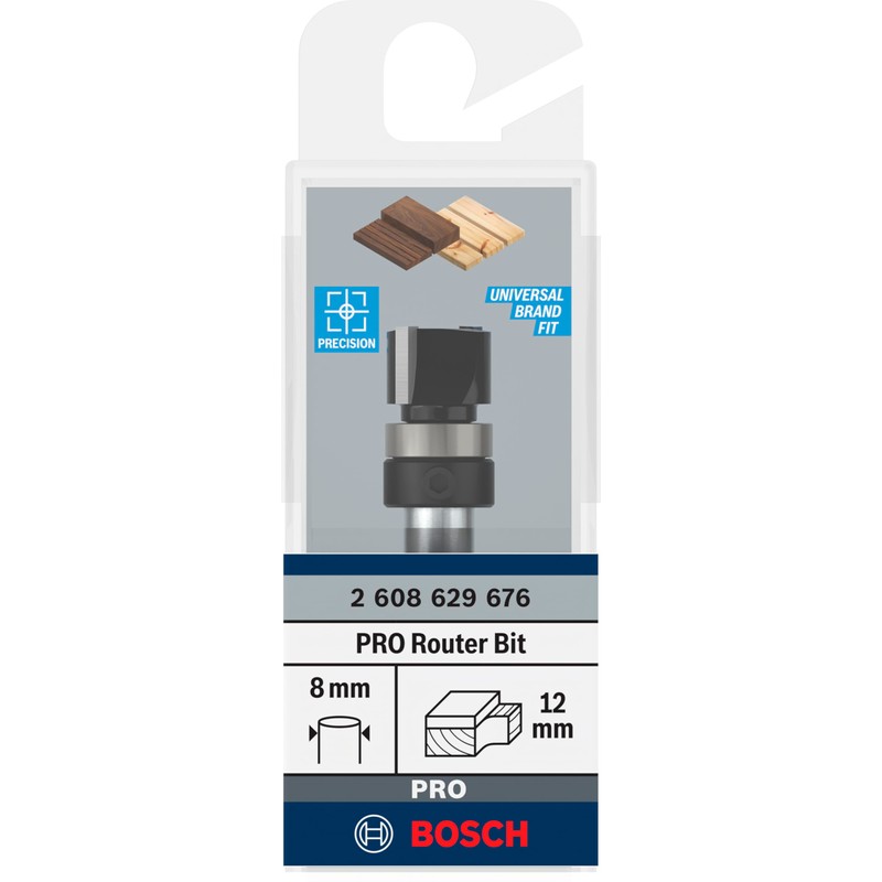 Bosch 1x PRO Router Bit Top Bearing Flush Trim (for