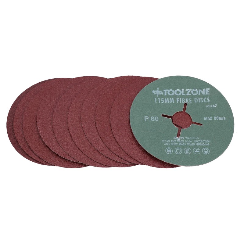 115mm Fibre Sanding Discs 60 Grit Medium Disc for 4-1/2”