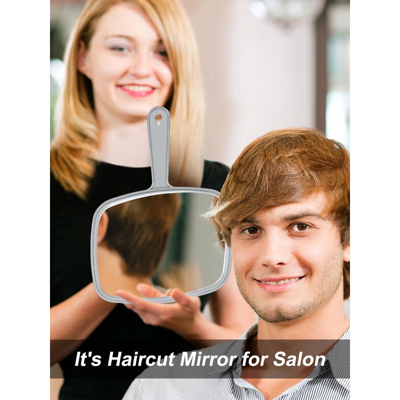 Gladmart Hand Mirror Salon Barber Hairdressing Handheld Mirror with Handle