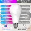Yochoice Rechargeable Battery Operated Wireless Puck A19 Light Bulb with