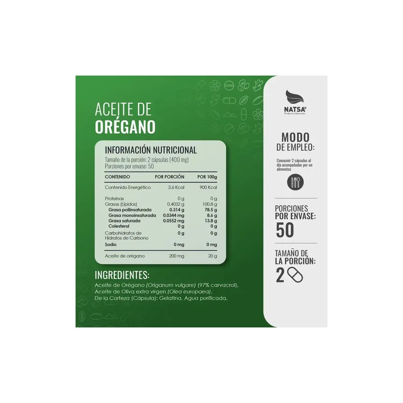 Aceite De Orégano 100 Cápsulas, Calidad Premium