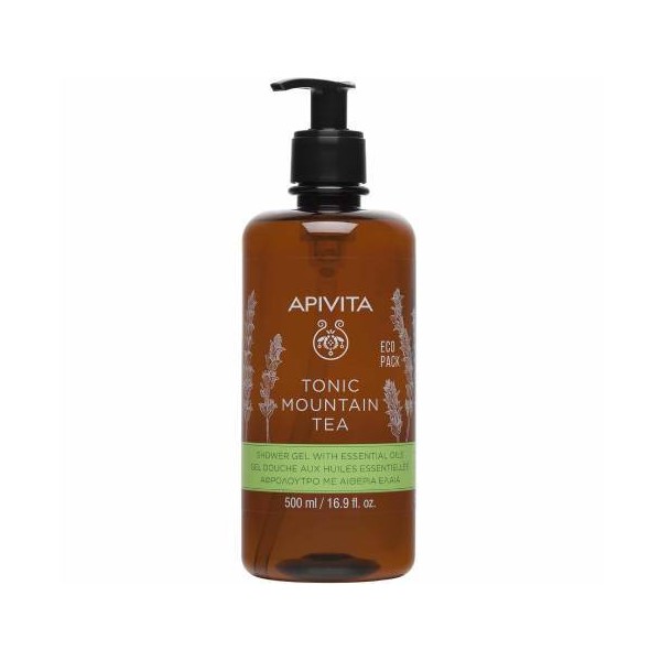Apivita Tonic Mountain Tea Shower Gel with Essential Oils, 500ml