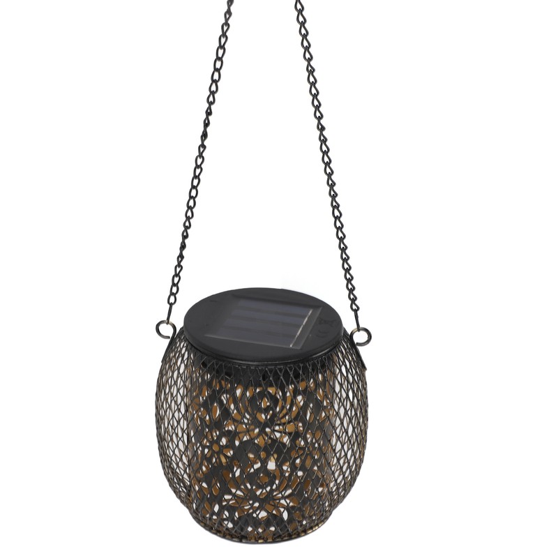 2pcs Outdoor Hanging Solar Lanterns IP65 Waterproof Solar Wrought Iron