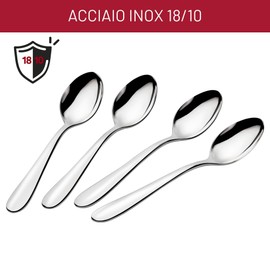 Lagostina Lavinia, Set 4 Cucchiaini da Caffè in Acciaio Inox 18/10, Design Senza Tempo, Resistenti ed Eleganti
