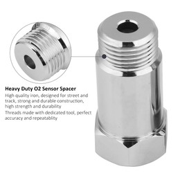 Oxygen Sensor Adapter, 2Pcs 45mm M18*1.5 Universal Check Engine Light Eliminator Adapter O2 Oxygen Sensor Spacer Extender Isolator for Exhaust Systems Auto and Motorcycle Parts