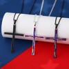 MUYUU American Flag Cross Necklace, Silver Plated Patriotic Cross Pendant