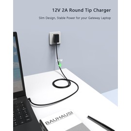(UL Listed) 12V 2A Laptop Charger for Gateway GWTC116-2BL GWTN156-11BK GWTC116 GWTN116 GWTN156 GWTN141 saw30-120-2000u GWNC21524 GWTN133 N11SP3; EVOO EV-C-116-5 Round Tip Adapter Power Cord