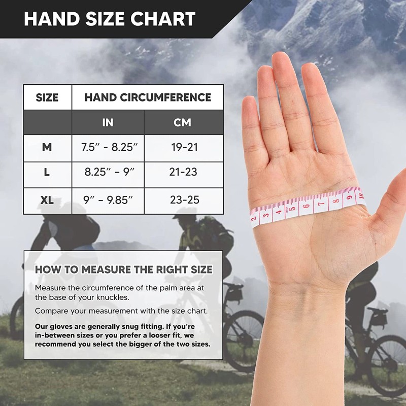 Luxobike Large Cycling Blue MTB Road Bike Gloves for Men
