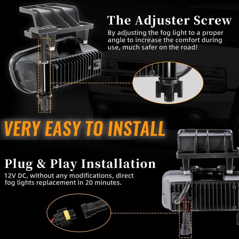 DOT Approved LED Fog Lights Fog Lamps Replacement Compatible with