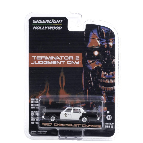 Greenlight 44890-F Hollywood Series 29 - Terminator 2: Judgment Day 1987 Chevy Caprice Metropolitan Police 1:64 Scale