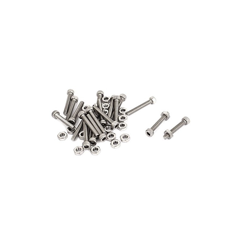 Sourcingmap M2.5x16mm Hex Socket Head Knurled Cap Screws Bolts Nuts