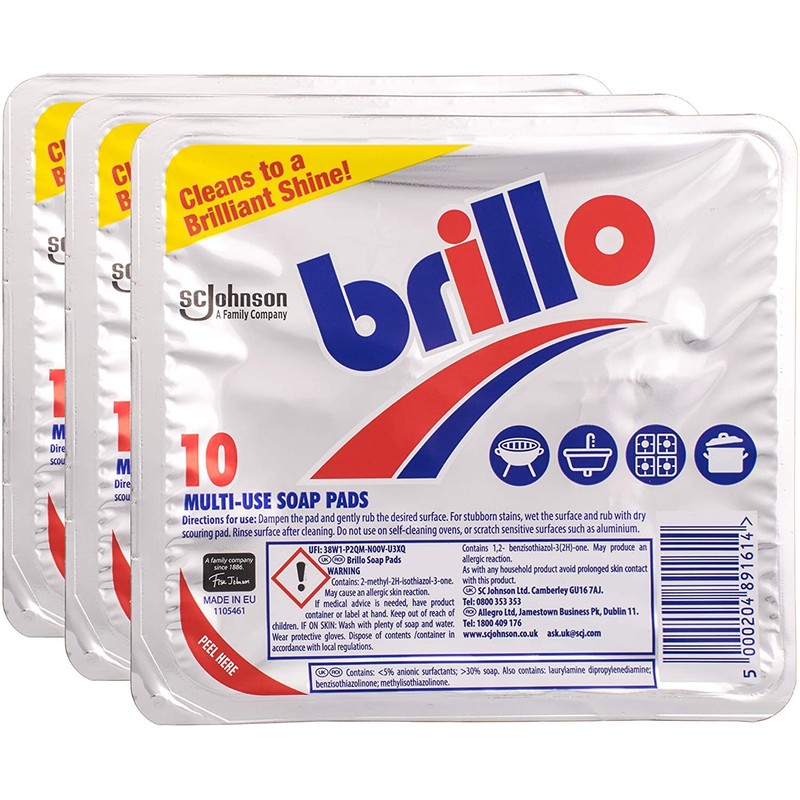 Topest 3X Brillo Multi-use Soap Pads (3 X 10 Pads)-