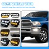 LED&DRL Fog Lights Compatible with 2009-2012 Dodge Ram 1500 2010-2018