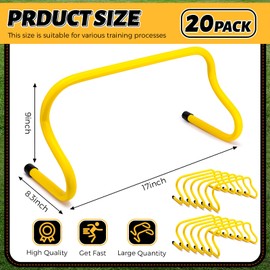 Wettarn 20 Pcs 9" Speed Training Agility Hurdles for Athletes Training Hurdles Reliable Training Hurdle Plyometric and All Purpose Hurdles Training Equipment for Soccer Basketball Football (Yellow)