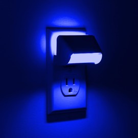 Dimmable Blue Night Lights, Dual Light, Adjustable LED Night Light Plug in, Dusk to Dawn Sensor, Auto ON OFF, Wall Night Light with Switch for Bedroom, Bathroom, Kitchen, Hallway, Stairway, 2 Pack